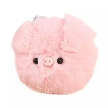 Брелок для ключей в виде головы свиньи, подвеска для сумки, мягкий плюшевый брелок в виде свиньи, украшение