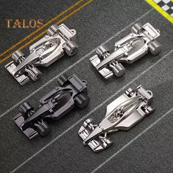 Брелок для ключей в виде гоночной машины, металлическая 3D-модель гоночного автомобиля, подвеска из сплава, декоративный аксессуар, подарок для автолюбителей, коллекционеров, мужчин и мальчиков D