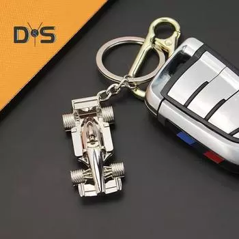 Брелок для ключей в виде гоночной машины, металлическая 3D-модель гоночного автомобиля, подвеска из сплава, декоративный аксессуар, подарок для автолюбителей, коллекционеров, мужчин и мальчиков B