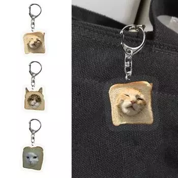 Брелок для ключей в виде кота из прозрачного акрила с толстой лямкой и застежкой-карабином, автомобильная сумка, аксессуары на Рождество A
