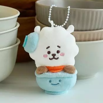 Брелок для ключей в виде куклы BT21 RJ Welcome Party Rice Bowl