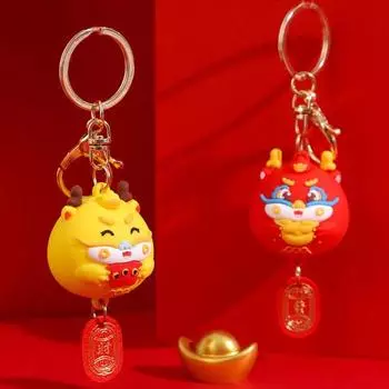 Брелок для ключей в виде куклы-дракона из эпоксидной смолы, брелок для сумки-рюкзака красный