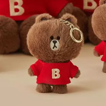 Брелок для ключей в виде куклы Line Friends Brown Basic Edition