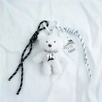 Брелок для ключей в виде куклы-медведя, рюкзака, сумки, подвески, автомобильного брелока, симпатичной школьной сумки, подвески в виде куклы чёрный