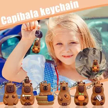 Брелок для ключей в виде куклы с рисунком из мультфильма | 4,5 см Портативная сумка-подвеска, милое кольцо-брелок с изображением животного One Size