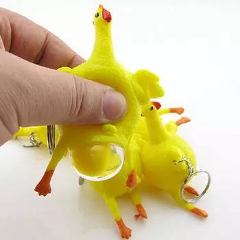 Брелок для ключей в виде курицы-несушки, игрушки для снятия стресса