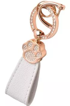 Брелок для ключей в виде лапы кошки собаки с кожаным ремешком белого цвета для женщин, корейский, блестящий, стильный, милый, кожаный, с украшением в виде сумки для ключей, со стразами