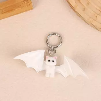Брелок для ключей в виде летучей мыши и кошки на Хэллоуин, милый бант, жемчужный брелок для телефона, сумка-шнурок, подвеска, держатель для ключей от машины, подарки для пары A4