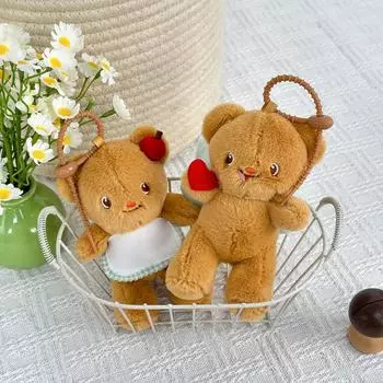 Брелок для ключей в виде медведя из мультфильма «Кремовый медведь», школьная сумка, кулон, машина для захвата, кукла, милая кукла, брелок для ключей, подарок Color random hair