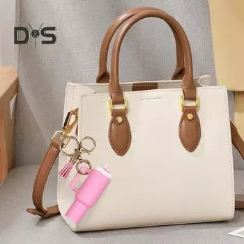 Брелок для ключей в виде мини-чашки с кисточкой, брелок для монеты, помады, держатель для мелких предметов, брелок для рюкзака, аксессуар темно-оранжевого