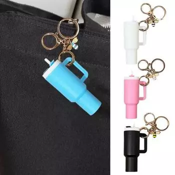 Брелок для ключей в виде мини-чашки в виде пчелы, брелок для монеты, помады, держатель для мелких предметов розовый