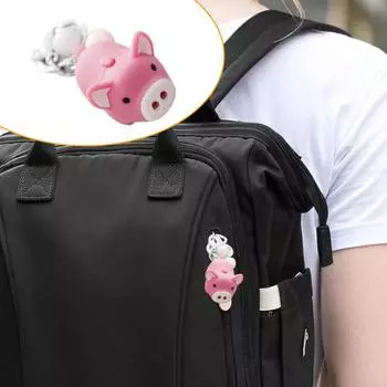 Брелок для ключей в виде мультяшной свиньи с колокольчиками, светодиодными фонариками, подвеской-брелоком со звуком розовый