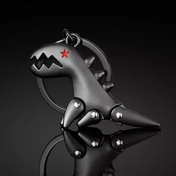 Брелок для ключей в виде пары динозавров, подвеска для ключей от автомобиля, подвеска для ключей One Size чёрный