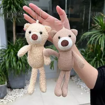 Брелок для ключей в виде плюшевого медведя для детей, брелок в виде плюшевого медведя, рюкзак, кулон, детские подарки на день рождения 1pc