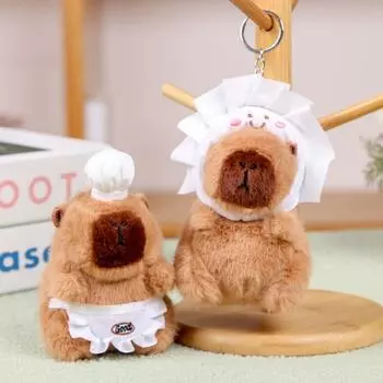 Брелок для ключей в виде плюшевой капибары, кукла из мультфильма, брелок в виде животного, забавный плюшевый кулон в виде капибары, подарок style 6