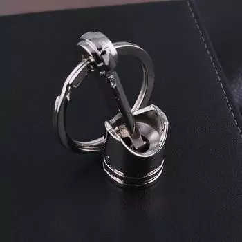 Брелок для ключей в виде поршня двигателя с лазерным логотипом, уникальный подарочный автомобильный кулон.