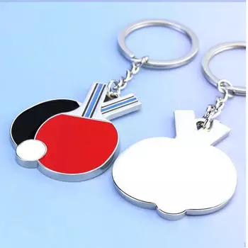 Брелок для ключей в виде ракетки для пинг-понга, брелок, креативный металлический кулон-брелок для клубных сувениров, сумок, кошельков, подвесок