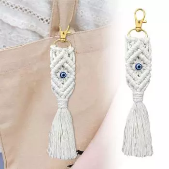 Брелок для ключей в виде рыбы с кисточкой Дизайн сумок Ключи Хлопковый брелок для ключей Легкое крепление Сумки Рюкзаки Брелок