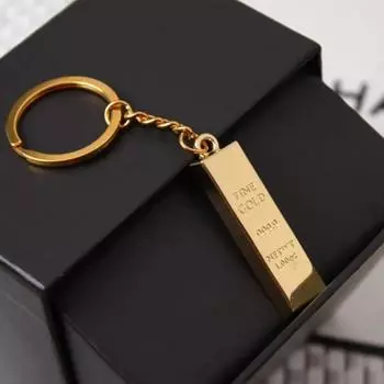 Брелок для ключей в виде слитка золота, маленький подарочный брелок в виде кирпича из золота One Size