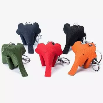 Брелок для ключей в виде слона из натуральной кожи ручной работы, подарочный брелок для ключей темно-зеленого