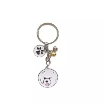 Брелок для ключей в виде собаки с колокольчиком, костяной брелок, брелок для ключей, аксессуар для выхода, сумка для собак в стиле Эмили Фризе с [emilystyle] (Бишон Белл)