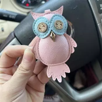 Брелок для ключей в виде совы, компактный, легкий, из искусственной кожи, подвеска для ключей, сумок, рюкзаков вино красного