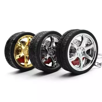 Брелок для ключей в виде сумки-цепочки из цинкового сплава и обода, брелок для ключей в виде колеса автомобиля, имитация тормозных дисков шин белый