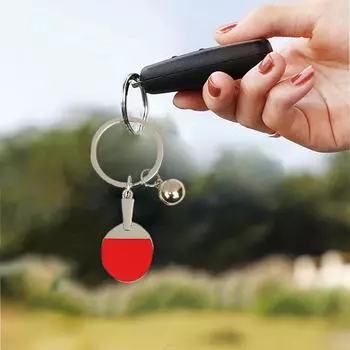 Брелок для ключей в виде теннисной ракетки и мяча, украшение на спортивную тематику, текстура сплава, подарок любителям спорта для игроков и спортсменов C