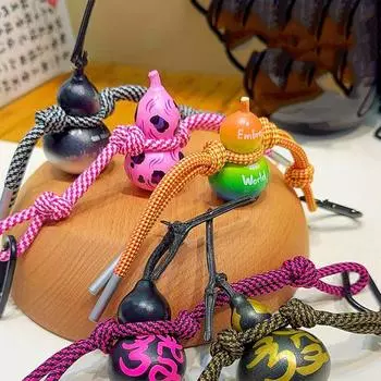 Брелок для ключей в виде тыквы, расписанный вручную из дерева, защита от потери, украшения для рюкзака, украшения для сумки Style 4