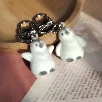 Брелок для ключей в виде животного в виде капибары, пушистая альпака, лось, 3D-кукла, брелок для ключей от машины Penguin 2