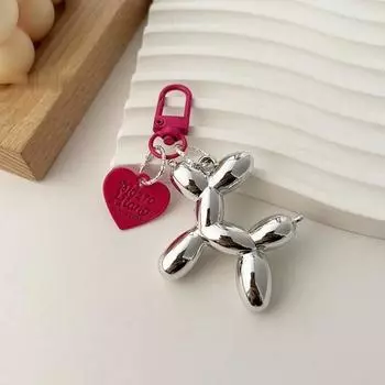 Брелок для ключей XBD Heart Balloon Dog, белый, 1 шт., корейский автомобильный аксессуар