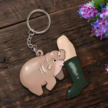 Брелок для ключей Yousheng Baby Hippo, брелок для ключей Hippopotamus для любителей Hippo, акриловая подвеска для сумки на плечо, украшение для школьного ранца, держатель для ключей в стиле животных