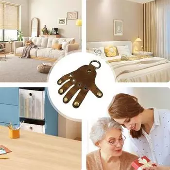 Брелок для ключей Yousheng Handmade Finger Design из искусственной кожи, фурнитура высшего качества, держатель для ключей, аксессуар для ключей 1pc чёрный