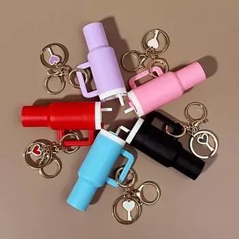 Брелок для ключей Yousheng Mini Cup Key Style Charm Key Ring для монеты, помады, держателя для мелких предметов, брелок для рюкзака, аксессуар небесно-голубой