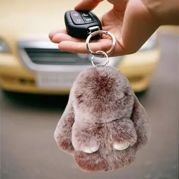 Брелок для ключей Yousheng Rabbit из искусственного меха в форме кролика, брелок для сумки, брелок для рюкзака, кулон, подарок на день рождения, праздничный аксессуар для кошелька G