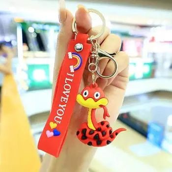 Брелок для ключей Yousheng Snake со шнурком, талисман на удачу на год Змеи, брелок для автомобиля, сумка, подвеска, аксессуары синий