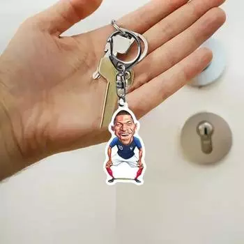 Брелок для ключей Yousheng Soccer Player, коллекционный, с подвеской в виде легендарных звезд, с петлей для подвешивания, украшением для сумки 1pc