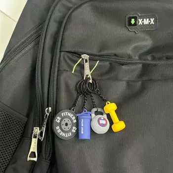 Брелок для мини-штанг с пластинами для фитнеса, брелок для ключей с имитацией фитнеса, брелок для друзей прозрачный