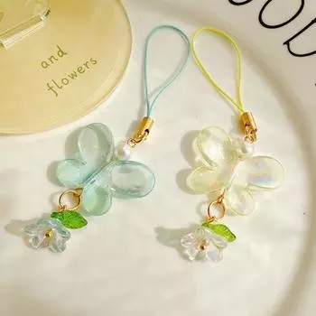 Брелок для мобильного телефона Convallaria, подвеска для мобильного телефона, ремешок для мобильного телефона, свежая цепочка для телефона для женщин и девочек зелёный