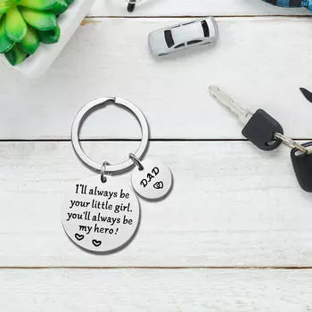 Брелок для папы, подарок на день отца, брелок из нержавеющей стали daughter