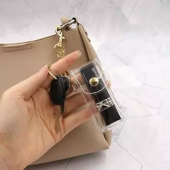 Брелок для помады из прозрачного ПВХ, держатель для помады для наружного использования, бальзам для губ, помады, брелоки, аксессуары