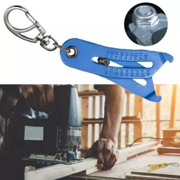 Брелок для проверки размера резьбы болтов и гаек Портативный двухшкальный дюймовый метрический идентификатор резьбы для автомобильных механических задач 1pc разноцветный