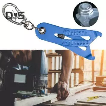 Брелок для проверки размера резьбы болтов и гаек Портативный двухшкальный дюймовый метрический идентификатор резьбы для автомобильных механических задач 1pc разноцветный