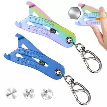 Брелок для проверки резьбы болтов и гаек Портативный двойной шкалы дюймов 1pc разноцветный