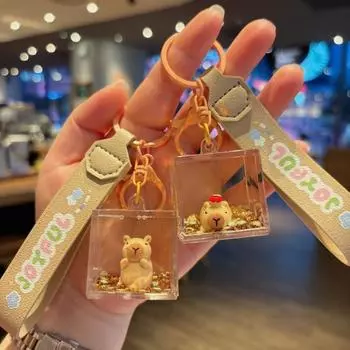 Брелок для рюкзака с движущейся жидкостью Капибара Зыбучий песок Бутылка Декор style 3