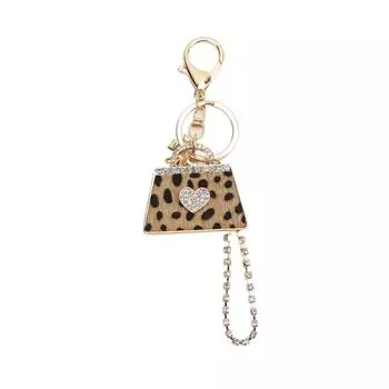 Брелок для сумки с леопардовым принтом, изысканная индивидуальная модная сумочка, брелок для ключей, кольцо с подвеской, украшение