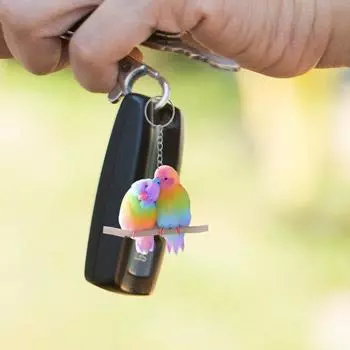 Брелок для сумочки, кулон, подарок, милый брелок в виде неразлучников, брелок в виде попугая, брелок в виде рюкзака разноцветный
