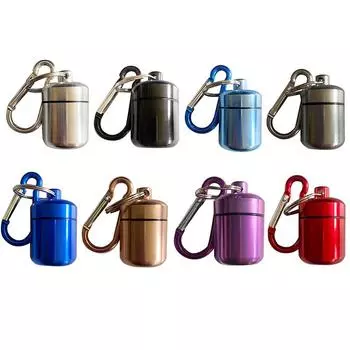 Брелок для таблеток из алюминиевого сплава, маленькая таблетница, водонепроницаемый органайзер для таблеток, портативный держатель для таблеток Stonego фиолетовый