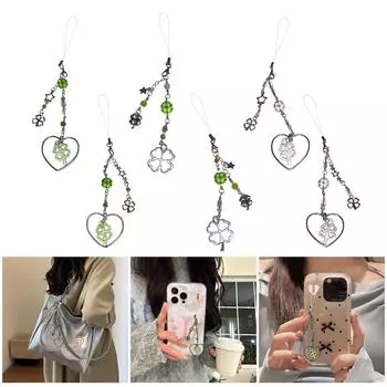 Брелок для телефона ручной работы, брелок с бусинами, подвеска на сумку, модный аксессуар, персонализированный подарок, приносящий удачу и счастье 2