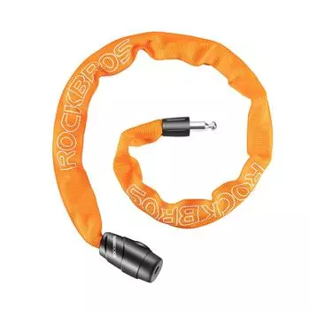 Брелок для велосипеда ROCKBROS, общая длина 4 мм, толстый, прочный, велосипедный, с высокой волной, легкий для ультра-дорожного кросса, оранжевый замок, 95 см, цепь, замок, замок,